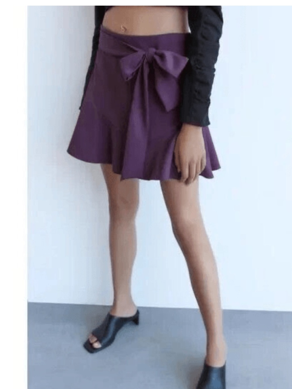 Zara purple mini skort with a ruffle hem Size S